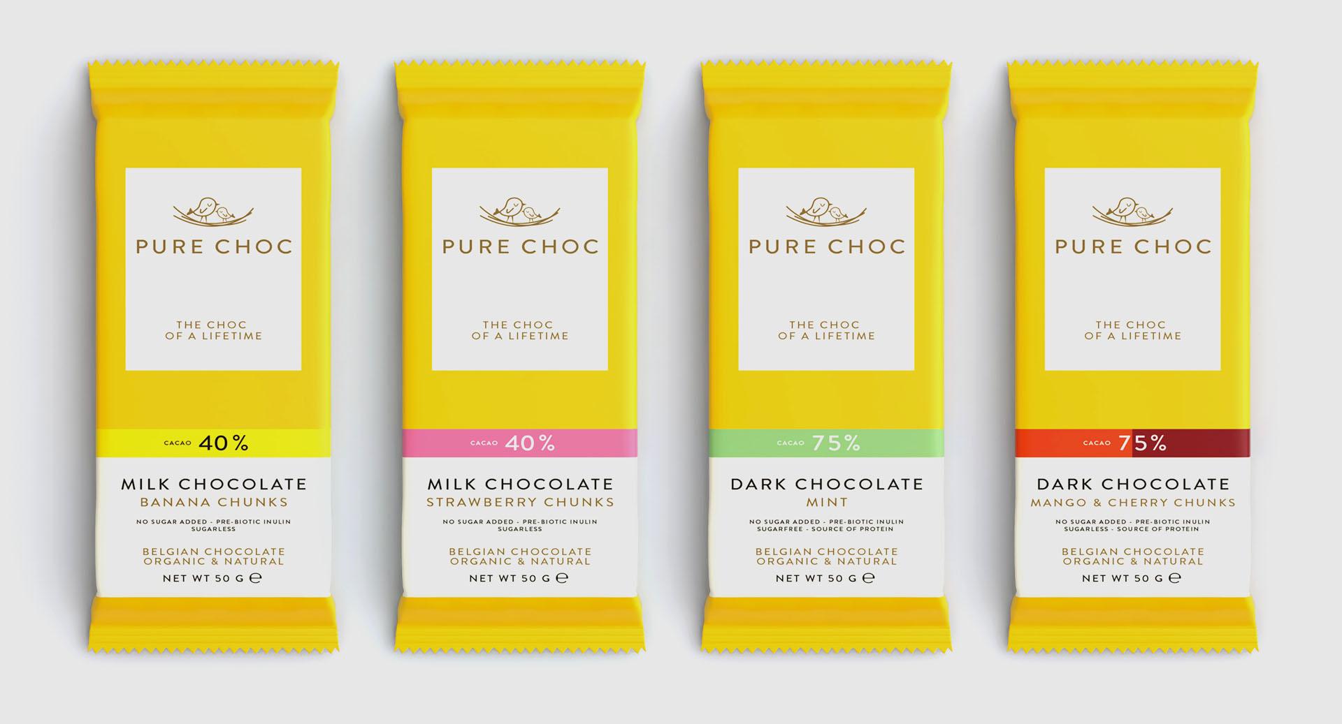 PURE - restyling chocolate packaging PURE - restyling chocolate packaging